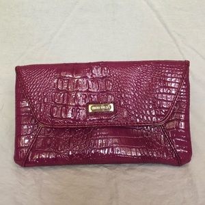 NINE WEST Magenta Faux Snake-skin Clutch